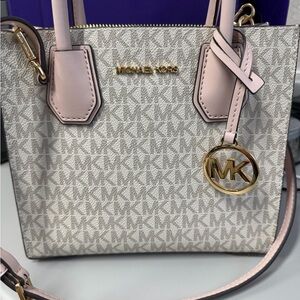 Michael Kors Pink and Cream Satchel